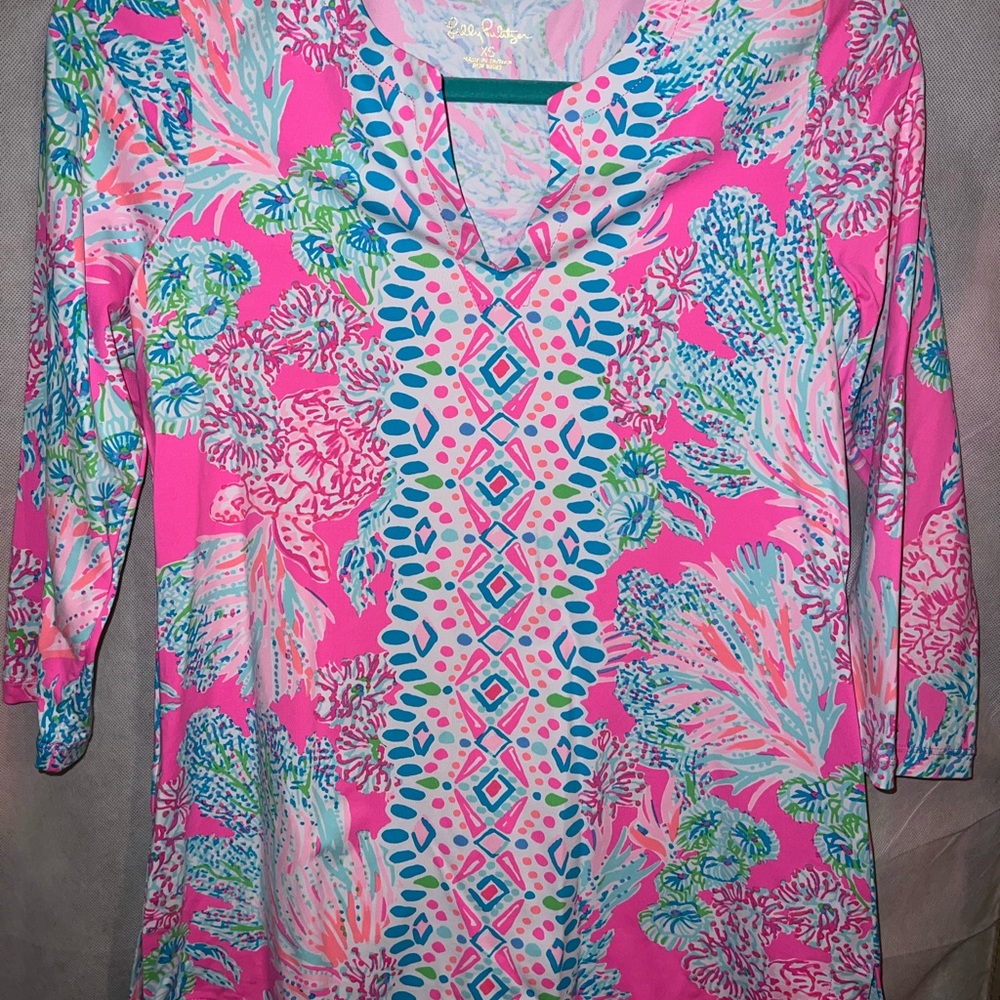 Lilly Pulitzer chilly Lilly pink ocean Women's Top